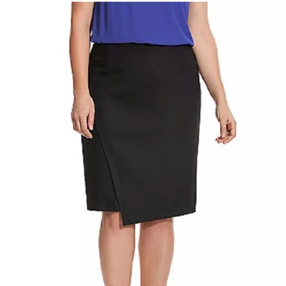 Lane Bryant double weave stretch faux wrap skirt
